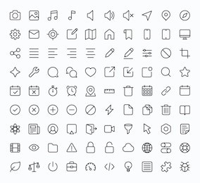 outline vector icons for web and mobile. thin 2 pixel stroke & 60x60 resolution