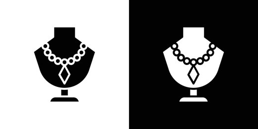 necklace display icon concept, vector illustration