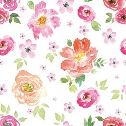 watercolor flowers. seamless pattern. vector. illustration.