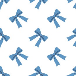 vector elegant bowknot illustration. blue seamless coquette pattern for parties and valentine. bow background.