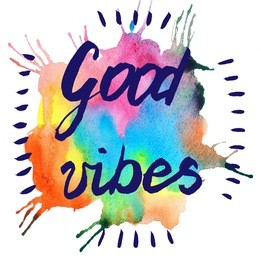 good vibes. raster hand drawn illustration.