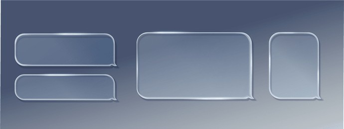 liquid glass design elements. set of vector transparent glass buttons ui ux. glass screen of mobile device. smartphone interface design. design elements for application phone, game menu and website.