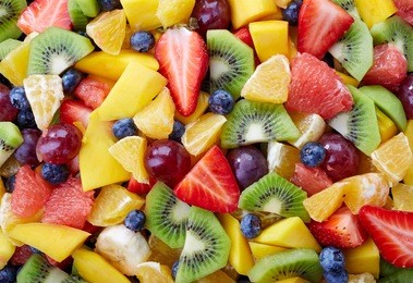 background of healthy fresh fruits