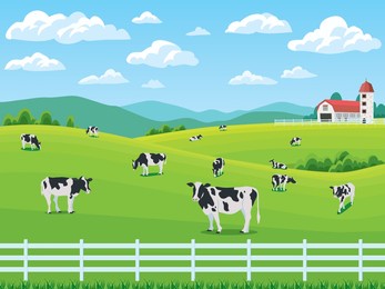 this is an illustration of a farm landscape.