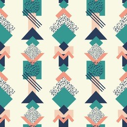 seamless pattern with retro abstract shapes 3