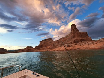 fishing doesn't get better than this. lake powell after the storm.