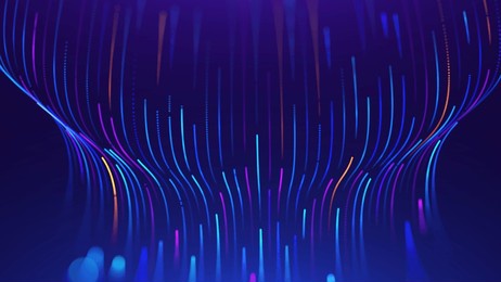 digital transformation concept with futuristic data flow and smart technology visualization. abstract big data, artificial intelligence ai, and automation design. tech and science vector illustration.