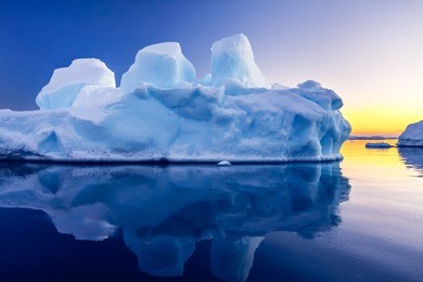 antarctic glacier in the snow. beautiful winter background. vernadsky research base.