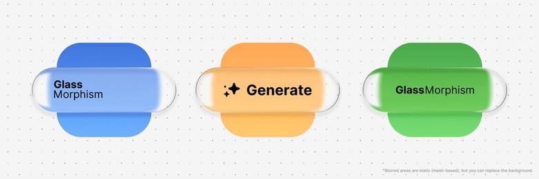 colorful generative liquid glass morphism vector elements, ui ux design for abstract background or presentation.