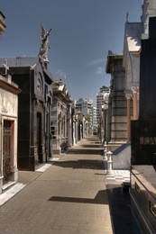 the street in  la recoleta cemetery, buenos aires