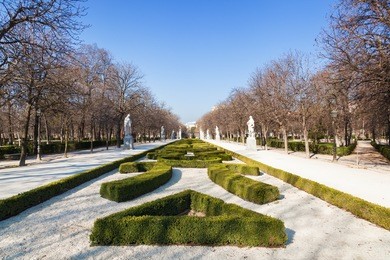 retiro park in madrid, spain