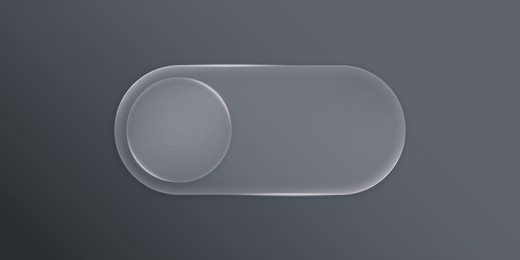 3d modern toggle switch buttons elements in the style of liquid glass and glossy surface. user interface element for ui ux design. glass morphism. material design switch. vector illustration.
