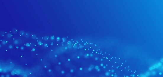 wave of blue particles. abstract technology flow background. sound mesh pattern or grid landscape. digital data structure consist dot elements. future vector illustration.