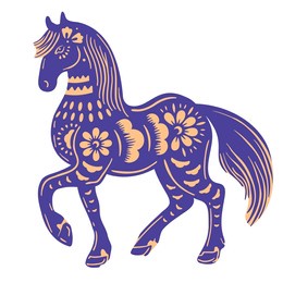 chinese traditional paper cut art - horse