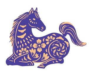 chinese traditional paper cut art - horse