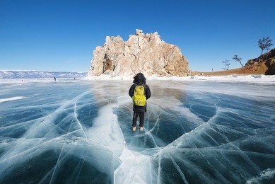baikal lake in wintertime, siberia, russia
