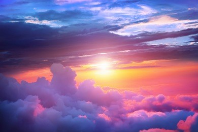 sunset above the clouds