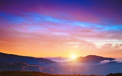 sunrise in the mountains