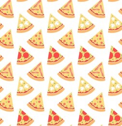 seamless pattern with pieces of pizza