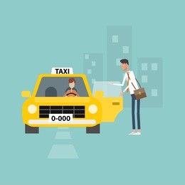 business man getting taxi go to work business in city.people business