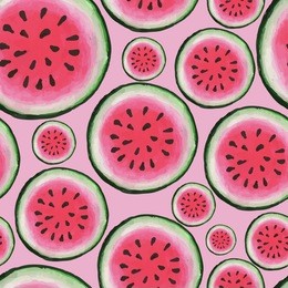 healthy diet seamless pattern. watermelon fruit endless textured background.