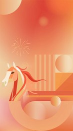 red and gold 2026 year of the horse background
