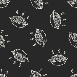 pasta doodle seamless pattern background