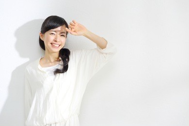 beautiful woman face isolated on white background, concept for skin care and sun block uv care, asian beauty