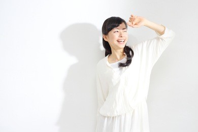 beautiful woman face isolated on white background, concept for skin care and sun block uv care, asian beauty