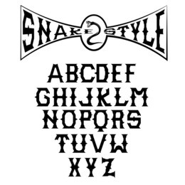snake style gothic alphabet