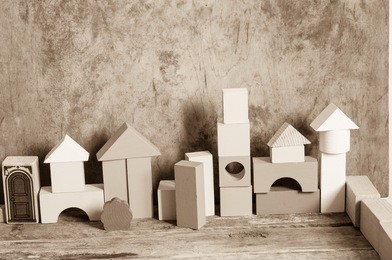 wooden blocks in vintage style