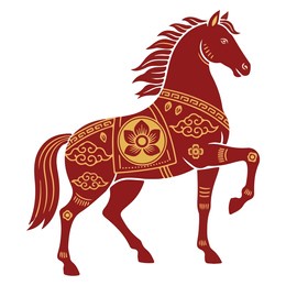 a traditional vietnamese-style horse mascot
