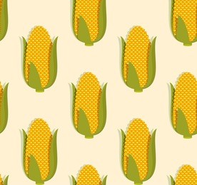vector seamless pattern of tasty yellow corn
