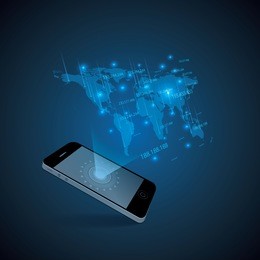 hologram style futuristic design blue background illustration