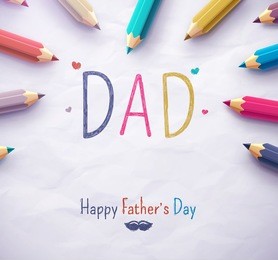 poster for happy father's day with color pencils, eps 10