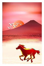 noon new year's card oriental zodiac sign background