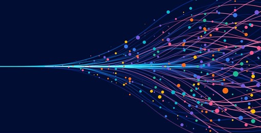 ai technology. concept of artificial intelligence. dots lines. digital, communication, science, networks