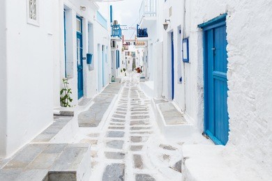 mykonos streetview, greece