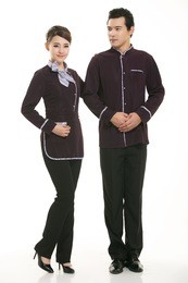 wear clothing occupation chinese waiters in white background