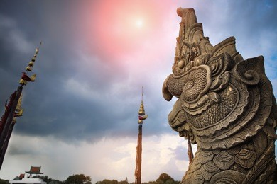 nong nooch tropical botanical garden, details, stormy weather, pattaya, thailand