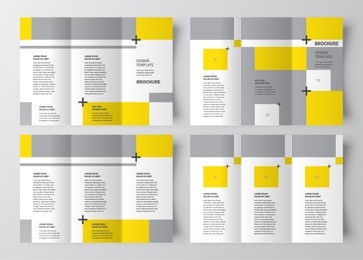 brochure design template geometric abstract set

