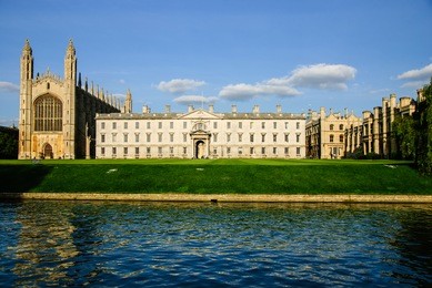 king's college from the river cam, cambridge, england