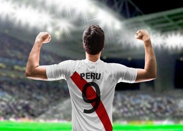 peruvian soccer player in the stadium