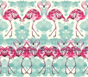 seamless pattern with flamingos