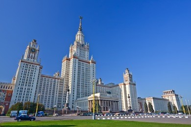 main building of moscow state university, moscow, russia