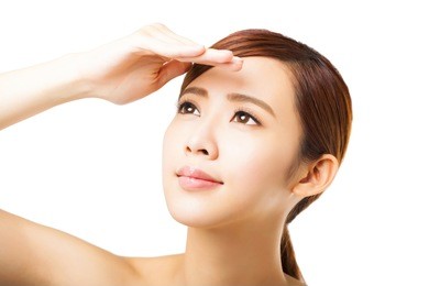 closeup young woman face 