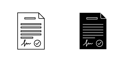 high-quality vector illustrations of official documents with professional signatures and agreements. ideal for business, legal, and corporate branding.