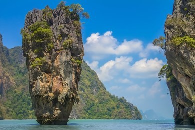 ko tapu island in the ao phang-nga park, near phuket, thailand known as james bond island