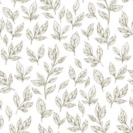 hand drawn leaf seamless pattern. vector illustration