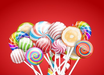 lollipops, candys and sweets   background. vector illustration, a4-a5 standard proportion. 